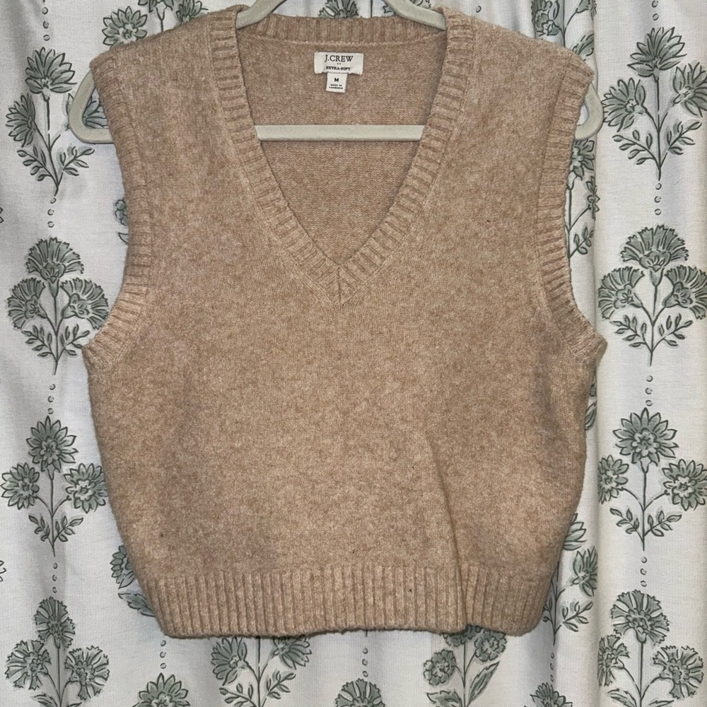J. Crew Women's V-Neck Sleeveless Sweater Vest - Beige